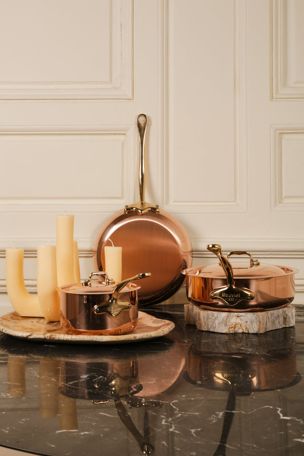 Mauviel 1830 M'Heritage M'150 B 5-Piece Copper Cookware Set With Brass Handles
