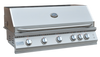 KoKoMo stainless steel grill head with closed lid, thermometer and six control knobs