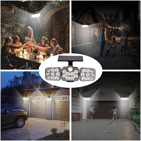 3-head solar motion sensor light with 270-degree angle – product view 16
