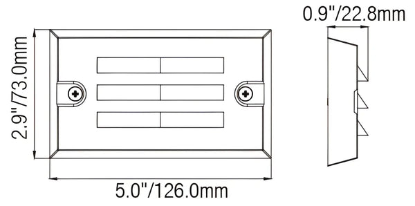 Ironsmith Lighting 5-inch grated brass step light, view 5