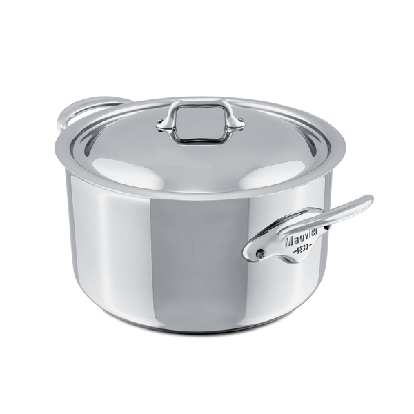 Mauviel 1830 M'COOK 5-Ply Stewpan With Lid, Cast Stainless Steel Handles