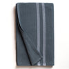 Organic Block Rib Bath Towel in Orion blue, textured artisan weave