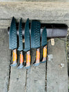 Handmade Damascus steel 8-inch chef knife with rosewood handle, view 4