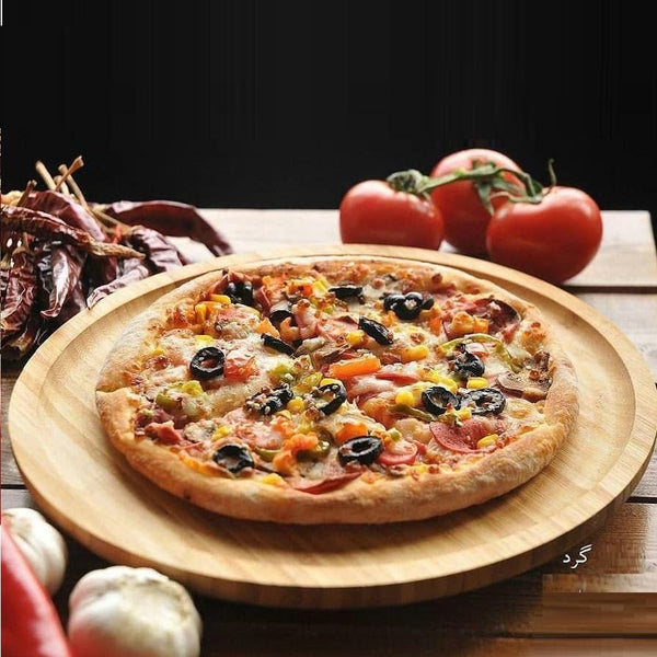 Bamboo Platter a classy way to serve pizza.