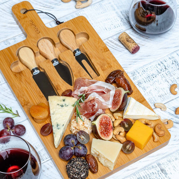 Bamboo Cheese Board and Knife Set | Artisan Host Gift | GenTree Home