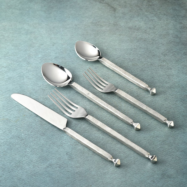 INOX Artisans Crown forged flatware place setting, view 10
