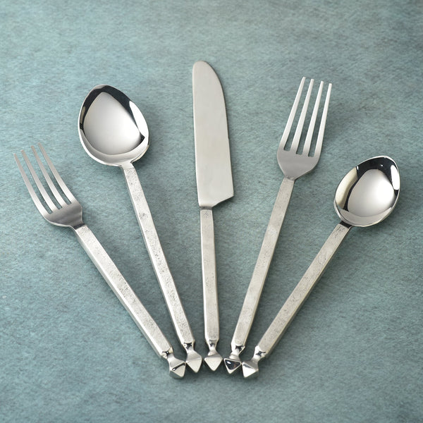 INOX Artisans Crown forged flatware place setting, view 11