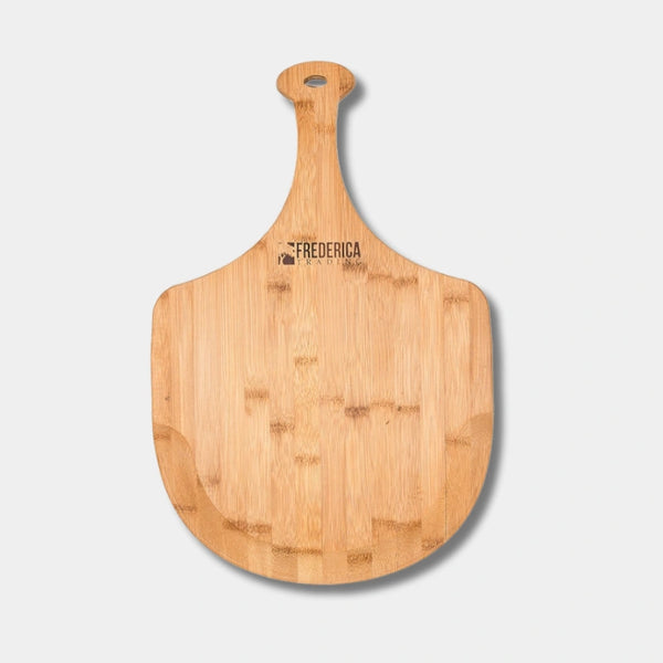 Large bamboo pizza peel and cutting board, multi-purpose wooden paddle for home baking