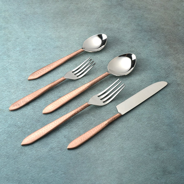 INOX Artisans Crimson hammered flatware place setting, view 3