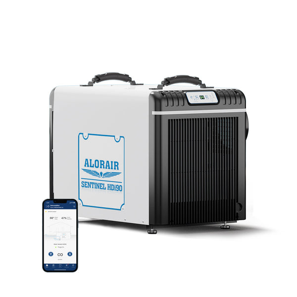 AlorAir Sentinel HDi90 WiFi crawlspace dehumidifier with condensate pump
