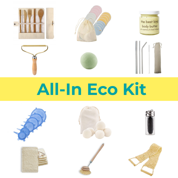 Eco-friendly zero-waste starter kit beautifully packaged as a sustainable housewarming or holiday gift