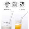 Close-up of durable, heat-resistant borosilicate glass straw, shatter-resistant and BPA-free