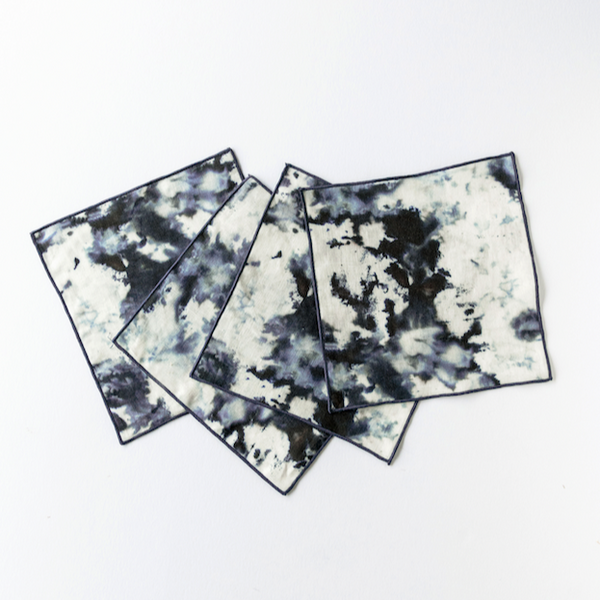 Goldie Home Grey Marble casual linen napkins, set of 4, view 4