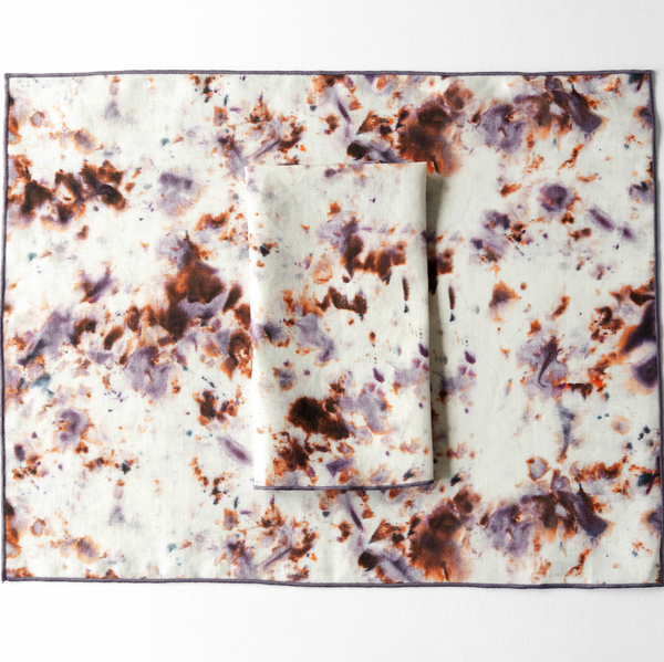 Goldie Home Rose Marble linen placemat, 15 x 18 inches, view 4