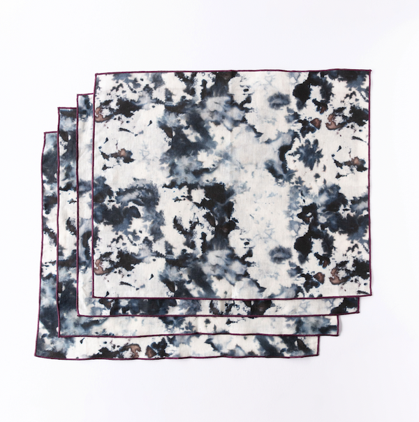 Goldie Home Grey Marble linen placemat, 15 x 18 inches, view 2