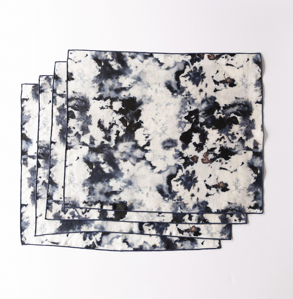 Goldie Home Grey Marble linen placemat, 15 x 18 inches, view 3