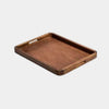 Sustainable acacia wood serving tray, 14x18 inch handcrafted wooden platter for charcuterie and dining