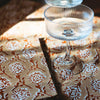 Banyan and Birch Nikhar hand-block printed linen table runner in chai brown, view 3