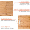 Wooden cutting board with features highlighted on a white background