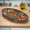 Extra large Talavera platter with hand-painted pattern