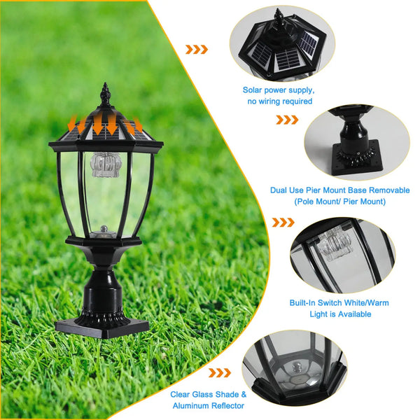 Ironsmith Lighting black aluminum solar LED lantern, view 6