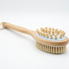 Body brush with wooden handle and natural bristles