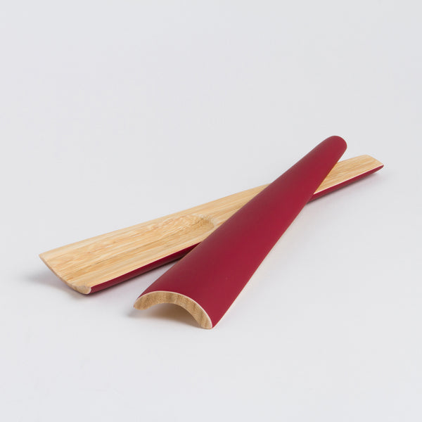 Red Bamboo Salad Servers