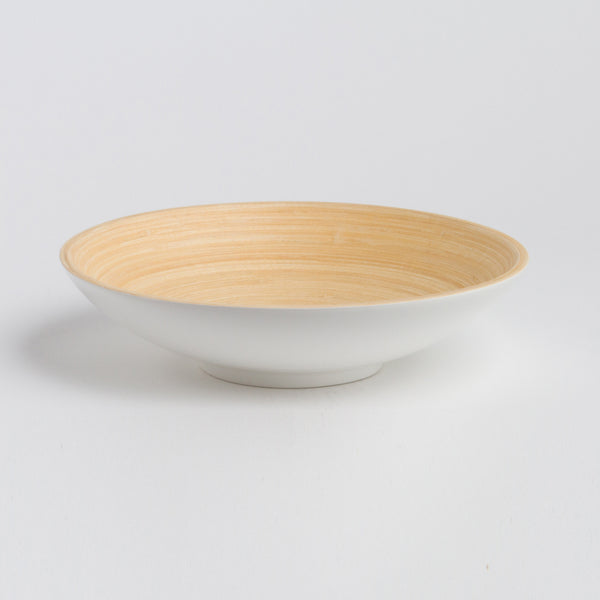 Eggshell white DIA hand-crafted bamboo small plate, non-toxic eco-friendly serveware