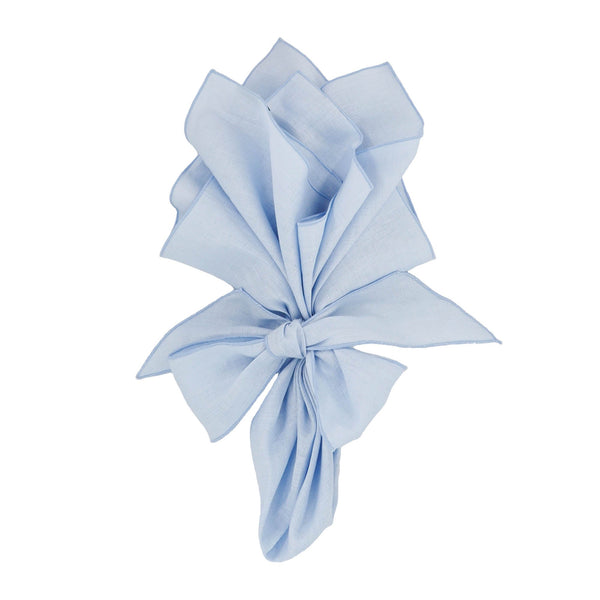 Chouchou Touch navy blue linen dinner napkins, set of 4, view 3