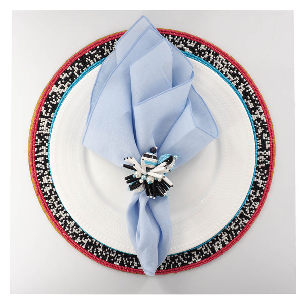 Chouchou Touch navy blue linen dinner napkins, set of 4, view 5