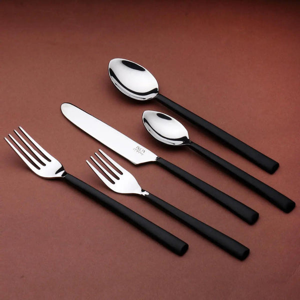 INOX Artisans Brier matte black flatware place setting, view 4