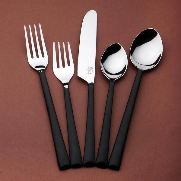 INOX Artisans Brier matte black flatware place setting, view 3