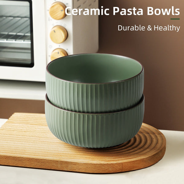 Ceramic bowls for kitchen, 46oz bowl set of 4 for cereal, salad, pasta – view 3
