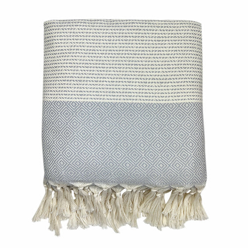 Diamond Stripe Turkish Throw | Handwoven Artisan Cotton | GenTree Home