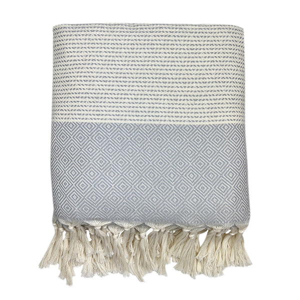 Diamond Stripe Turkish Throw | Handwoven Artisan Cotton | GenTree Home