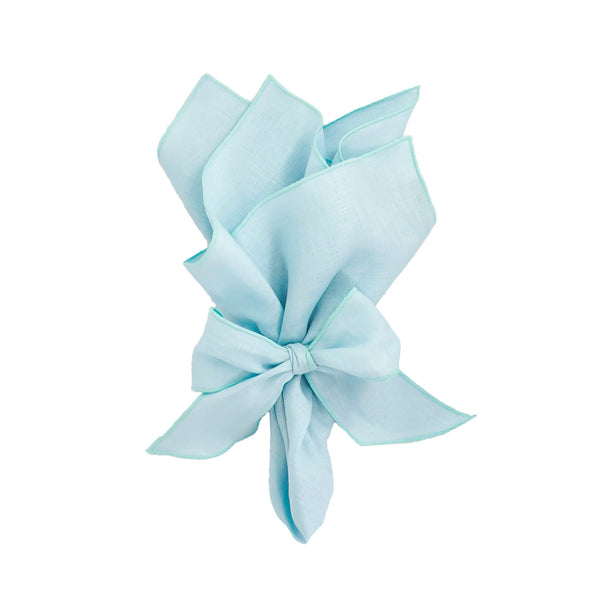 Chouchou Touch green linen dinner napkins, set of 4, view 3