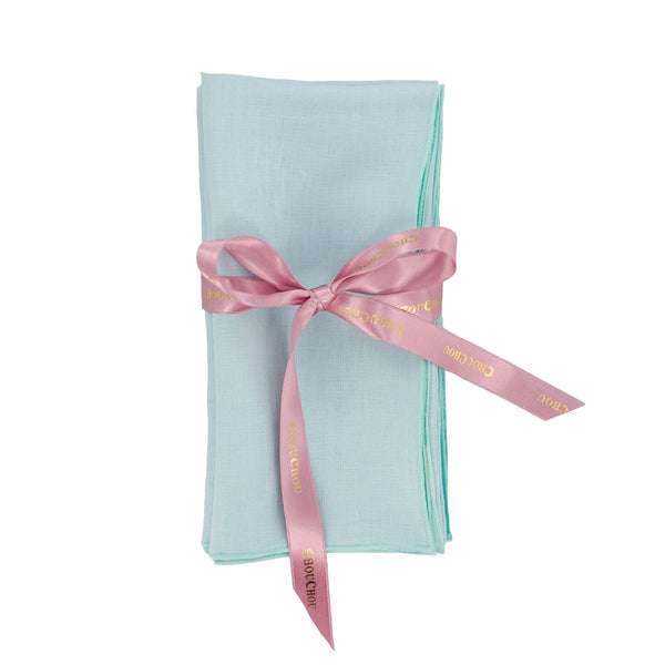 Chouchou Touch green linen dinner napkins, set of 4, view 5