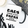 Funny Papa coffee mug with black handle accent, 11 oz microwave and dishwasher safe ceramic