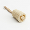 Natural loofah brush with long wooden handle