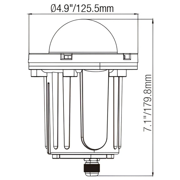 Ironsmith Lighting in-ground brass well light with domed half lid, view 5
