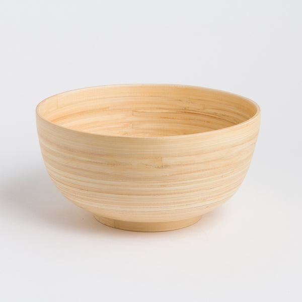 Large Wooden bowl on a white background