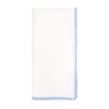 Chouchou Touch white linen napkins with blue satin-stitch edges, set of 4, view 7