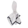 Chouchou Touch linen napkins with silver velvet borders, set of 4, view 7