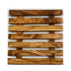 Close up detail of olive wood grain and natural edge trivet