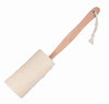 Natural Loofah Bath Brush with long handle and hanging rope.