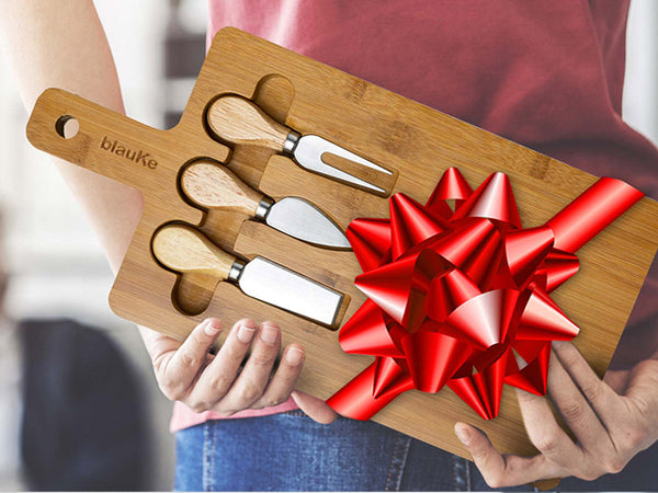 Bamboo Cheese Board and Knife Set | Artisan Host Gift | GenTree Home