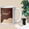Inspirational interactive mug with scannable QR code for daily mindfulness affirmations