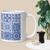 Interactive QR code mug on a modern office desk, tech-inspired drinkware for daily motivationduct mockup