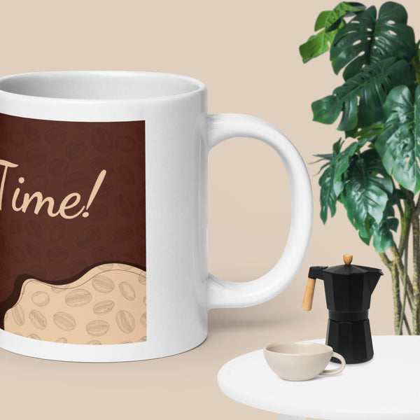 Close-up of integrated scannable QR code on high-quality ceramic inspirational mug