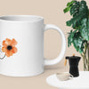 "Three sizes of the Be Inspired! QR code mug: 11 oz, 15 oz, and 20 oz ceramic variants."